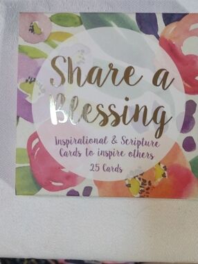 Share a Blessing Inspirational Cards - Floral Multicolor Gold Accents